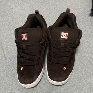 DC Black Sneakers with Pink Highlights